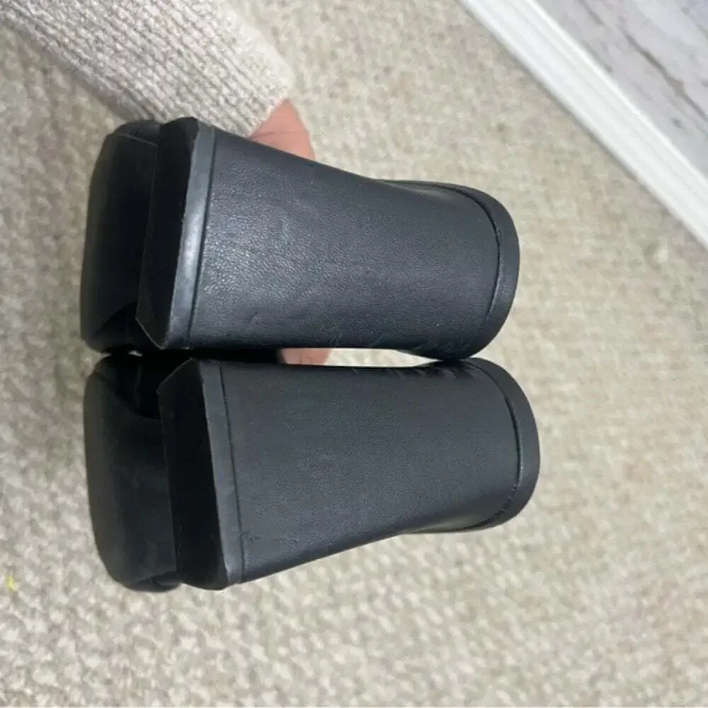 Open Edit Cora Black Block Heel Slide Sandals size 9.5